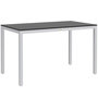 Voir la diapositive 1 : OUTSUNNY Table de jardin rectangulaire 4-6 personnes dim.120 x 70 x 72 cm aluminium plateau à lattes effet bois noir