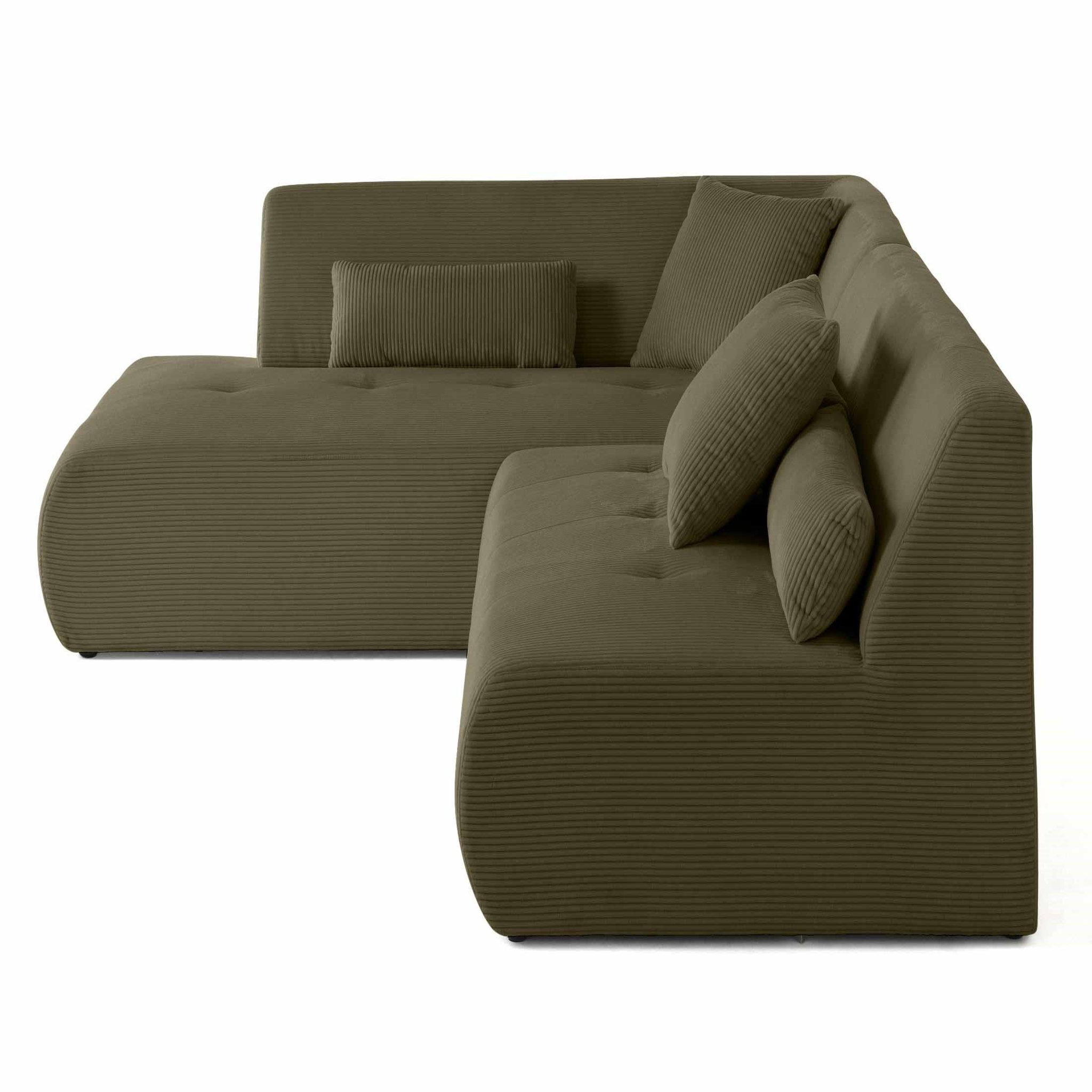 Voir la diapositive 3 : LISA DESIGN Onyx - canapé modulable d'angle gauche - 5 places - en velours côtelé