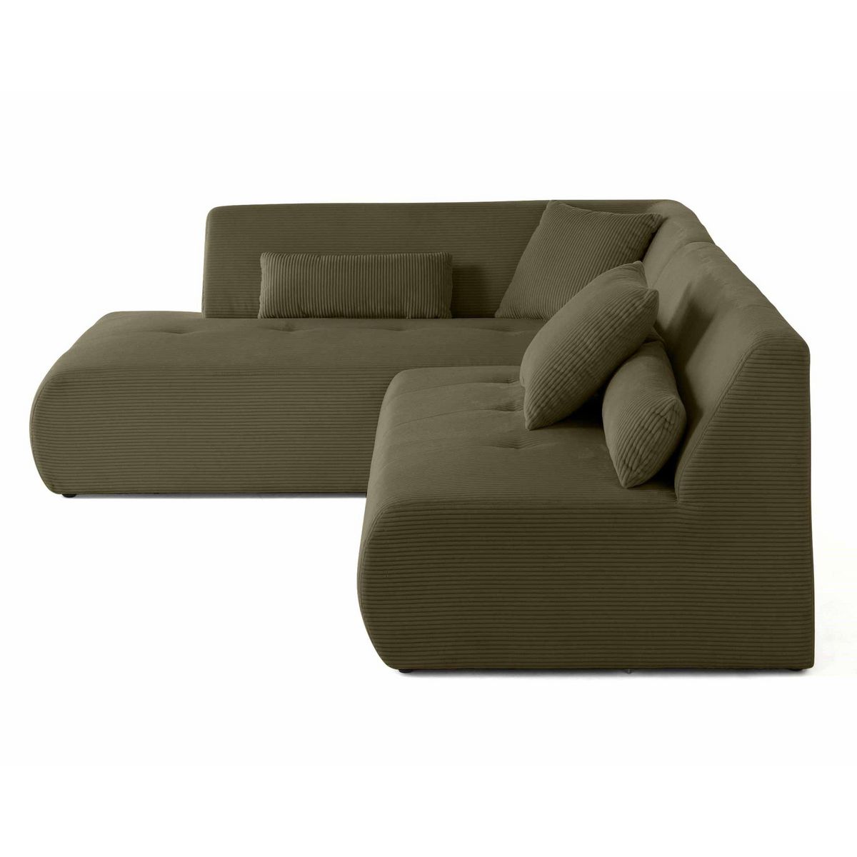 LISA DESIGN Onyx - canapé modulable d'angle gauche - 5 places - en velours côtelé