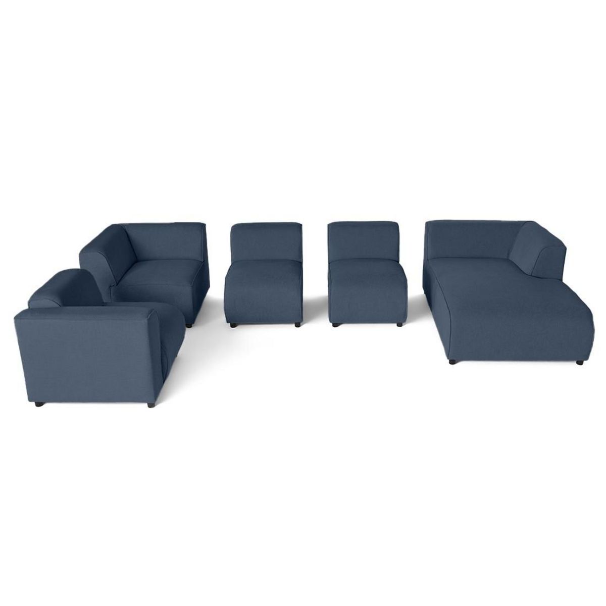 LISA DESIGN Suaro - canapé modulable panoramique d'angle gauche 7 places en tissu texturé