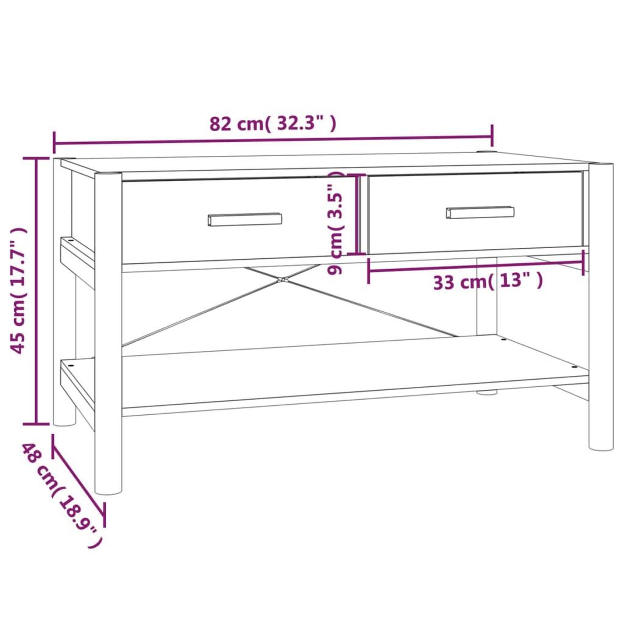 Voir la diapositive 6 : VIDAXL Table basse Blanc 82x48x45 cm Bois d'ingenierie