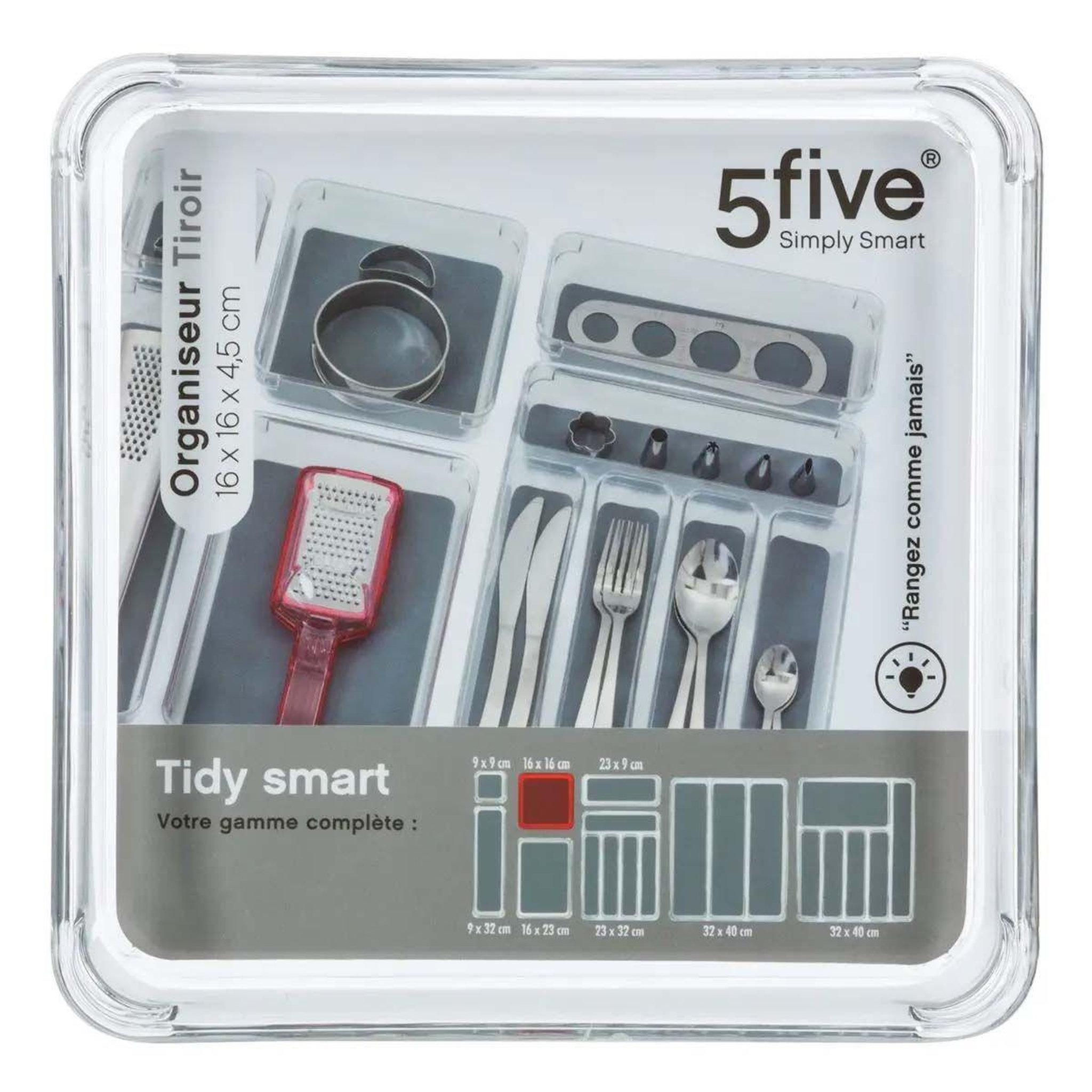 Voir la diapositive 3 : FIVE Organisateur de tiroir  ted  16cm gris foncé