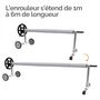 Voir la diapositive 5 : LINXOR Enrouleur de bâche à bulles pour piscine extensible de 1 m à 6 m + Système d'attache