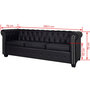 Voir la diapositive 5 : VIDAXL Canape Chesterfield a 3 places cuir synthetique noir
