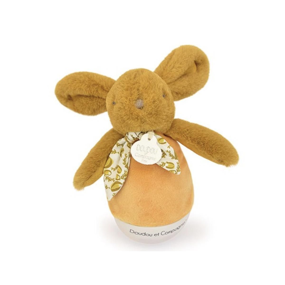DOUDOU ET COMPAGNIE Veilleuse bebe musicale culbuto ocre - 16 cm