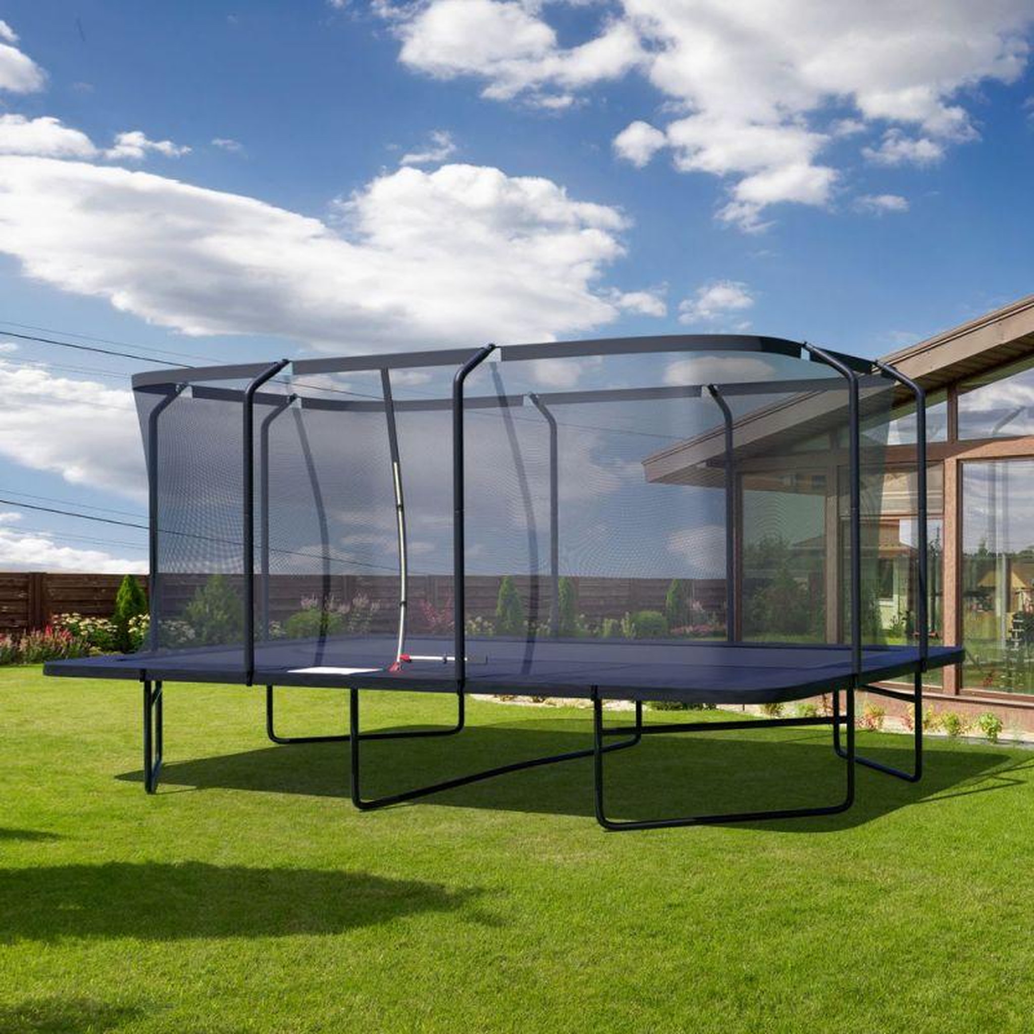 Voir la diapositive 2 : JUMP4FUN Trampoline de Jardin Rectangulaire XXL 518 x 305 cm - modèle Famille - avec Filet de sécurité, Matelas de Protection et Echelle