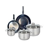 ELO Ensemble de 2 Poêles de cuisson 24 et 28 cm et 3 faitouts 14, 20 et 24 cm Elo Prima Brillant