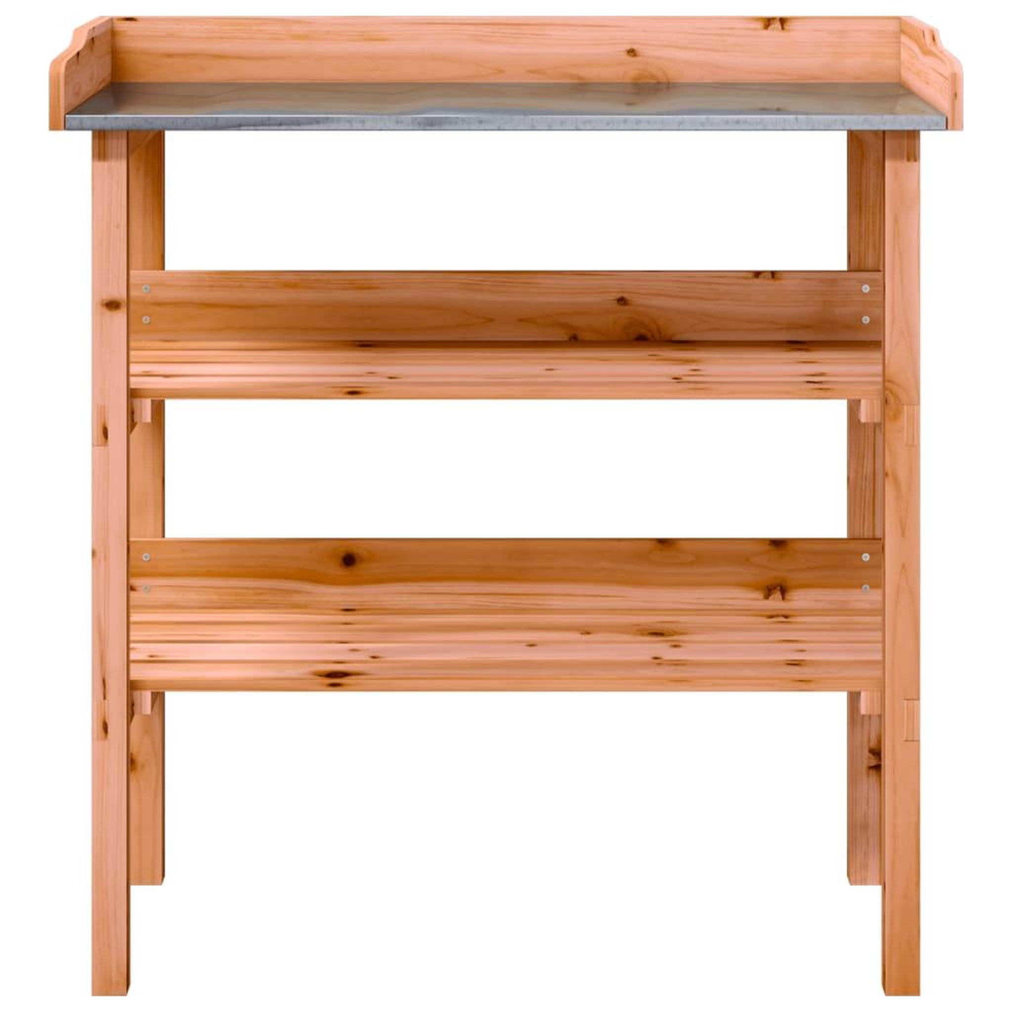 Voir la diapositive 4 : VIDAXL Table a plantes avec etageres marron 78x38x82,5cm bois de sapin