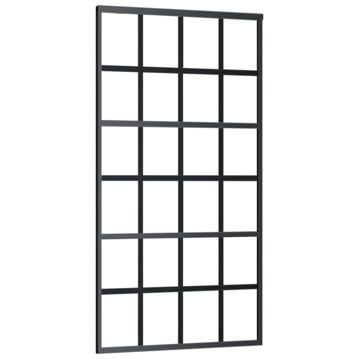 VIDAXL Porte coulissante Verre ESG et aluminium 102x205 cm Noir