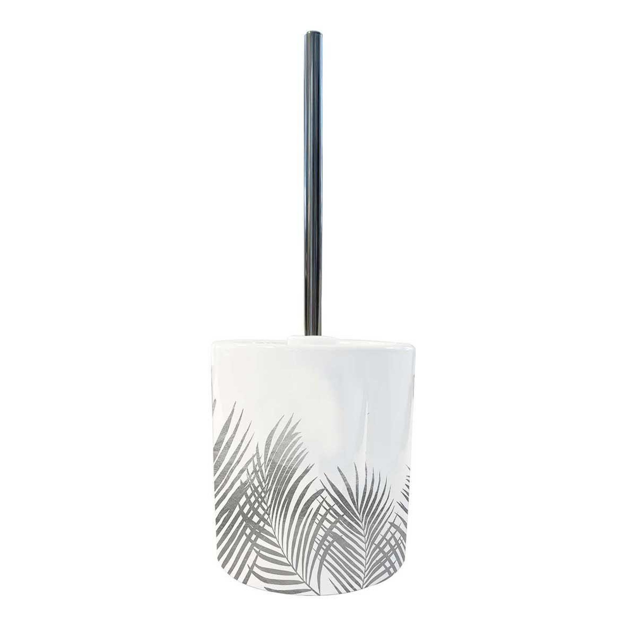 Voir la diapositive 2 : Douceur d'Intérieur Brosse wc imprimée  orbella  40cm blanc & argent