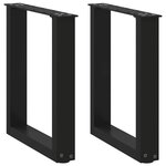 VIDAXL Pieds de table basse forme de U 2 pcs noir 28x(42-43) cm acier