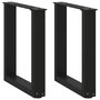 Voir la diapositive 1 : VIDAXL Pieds de table basse forme de U 2 pcs noir 28x(42-43) cm acier