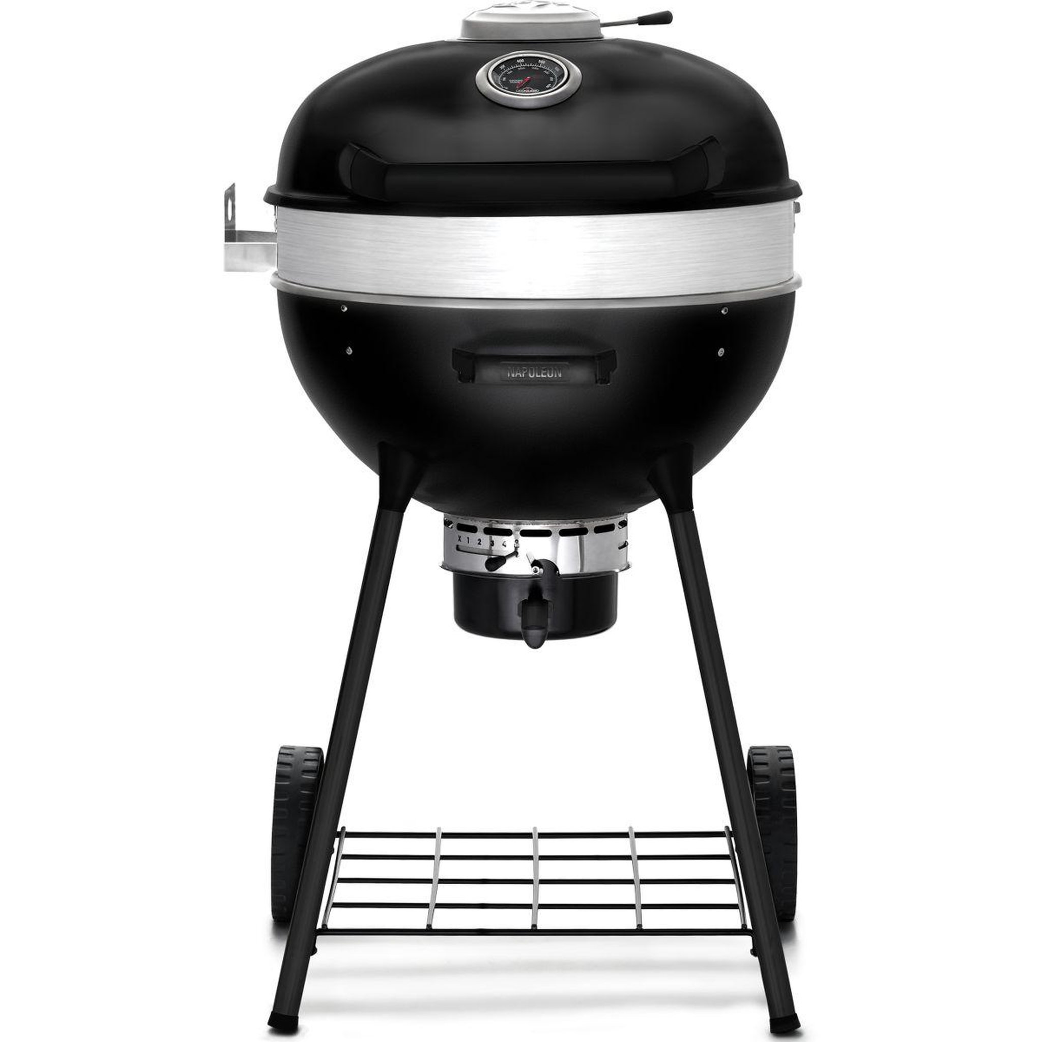 Voir la diapositive 2 : NAPOLEON Barbecue charbon pack kettel pro 57cm noit mat + plancha