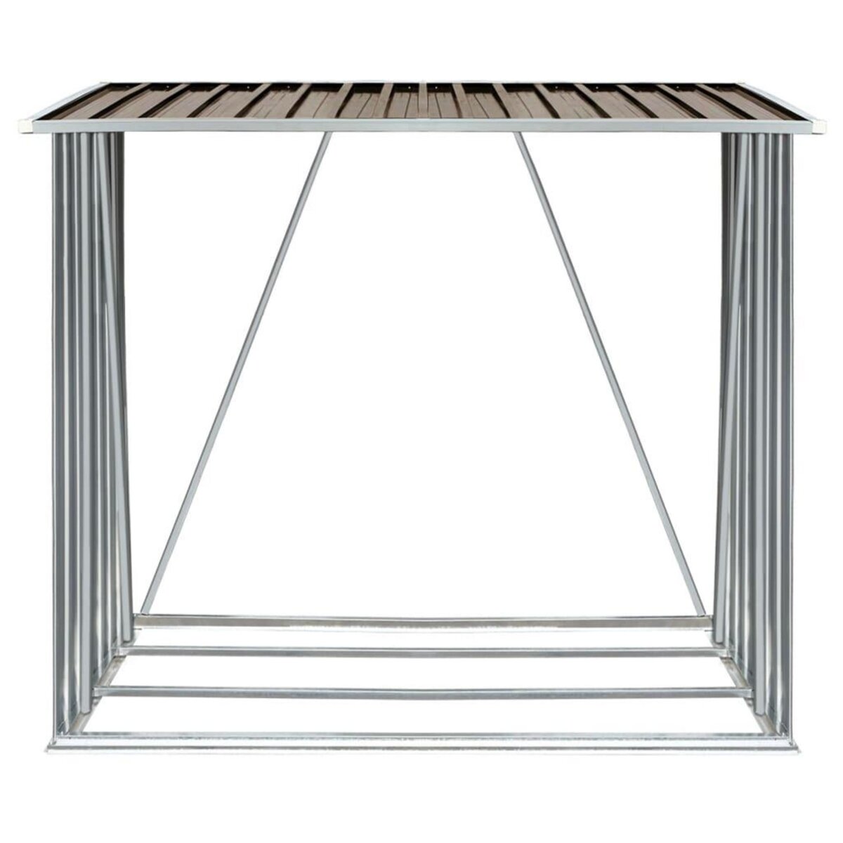 VIDAXL Abri de stockage de bois Acier galvanise 163x83x154 cm Marron