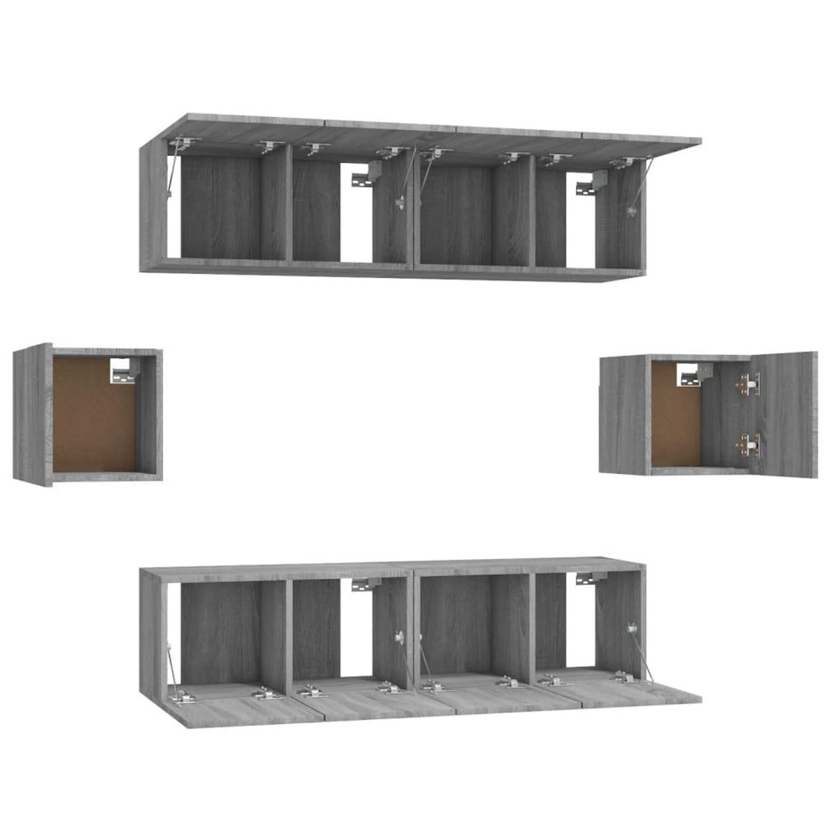 VIDAXL Ensemble de meubles TV 6 pcs Sonoma gris Bois d'ingenierie