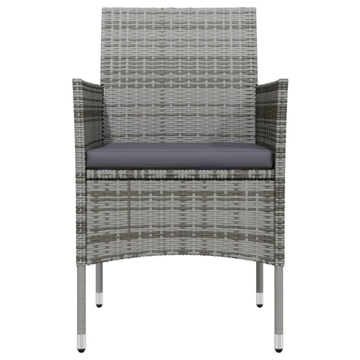 VIDAXL Ensemble a manger de jardin et coussins 3 pcs Gris et noir