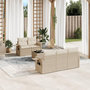 Voir la diapositive 1 : VIDAXL Salon de jardin avec coussins 6 pcs beige resine tressee