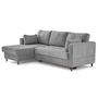 Voir la diapositive 4 : LISA DESIGN Anna - canapé d'angle gauche 4 places convertible avec coffre en velours texturé