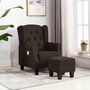 Voir la diapositive 1 : VIDAXL Fauteuil de massage avec repose-pied Marron fonce Tissu