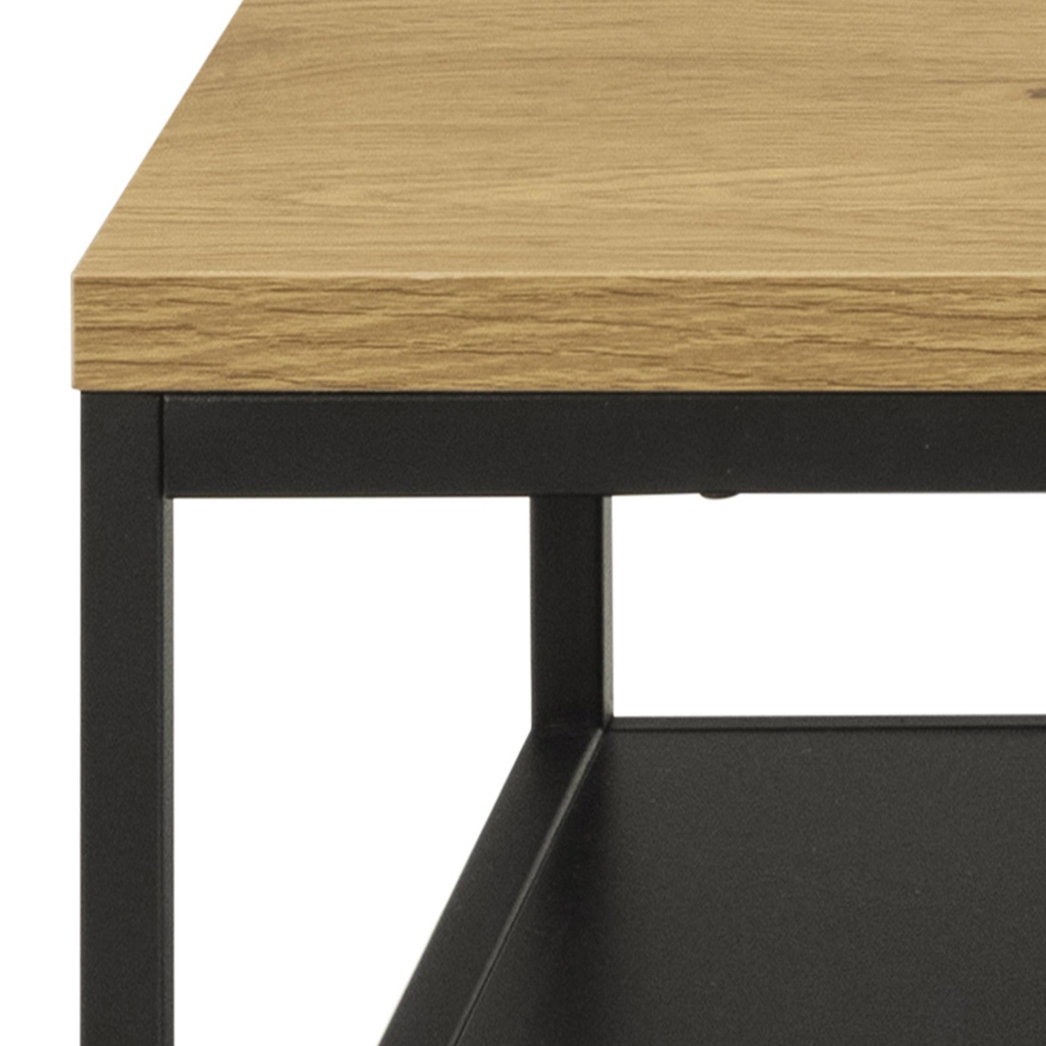 Voir la diapositive 4 : LISA DESIGN Salida - table basse - effet bois et métal noir - 120 cm
