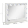 Voir la diapositive 3 : HOMCOM Miroir maquillage Hollywood lumineux LED tactile - 12 LED, luminosité réglable, fonction mémoire - métal MDF blanc verre