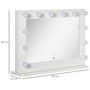 Voir la diapositive 3 : HOMCOM Miroir maquillage Hollywood lumineux LED tactile - 12 LED, luminosité réglable, fonction mémoire - métal MDF blanc verre