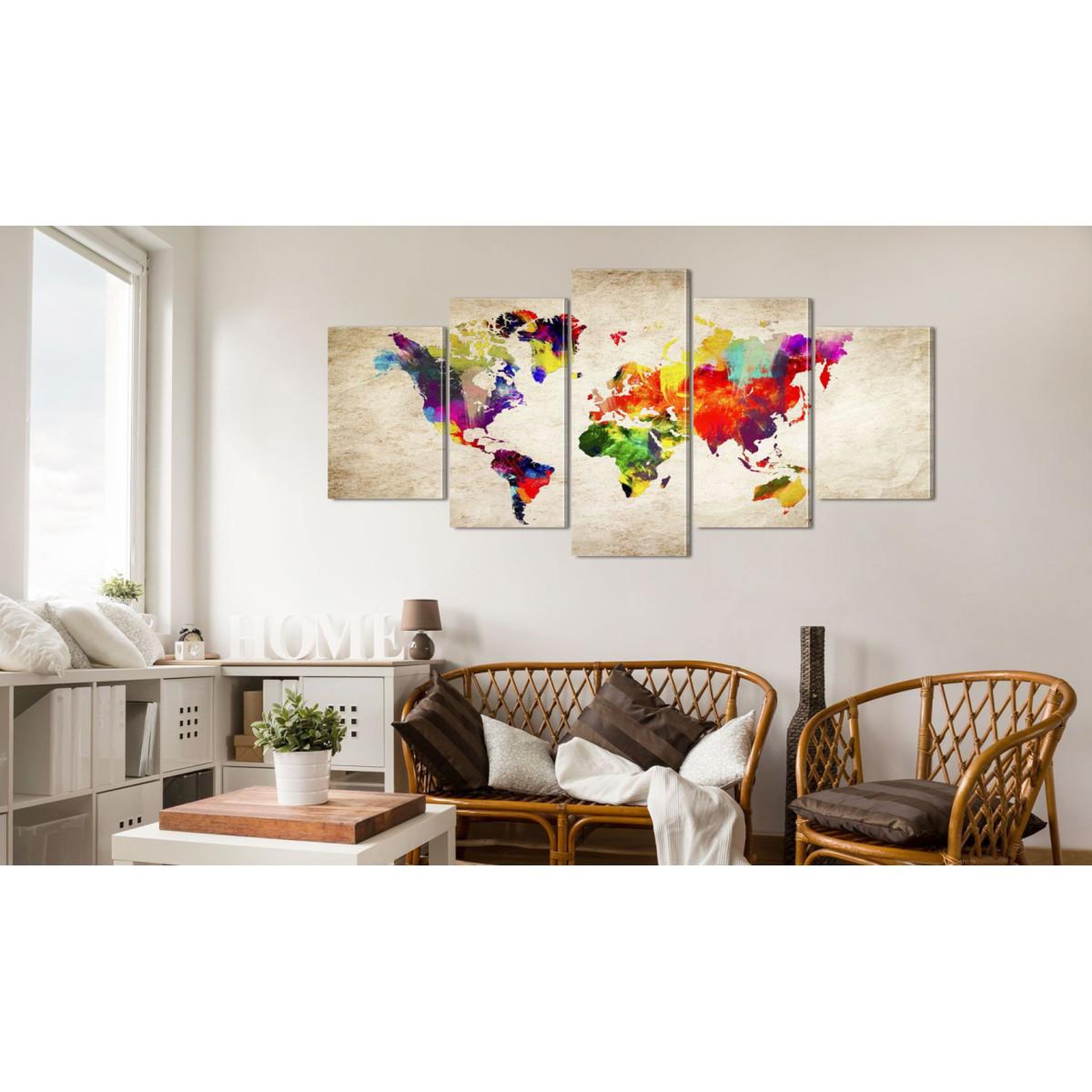 Voir la diapositive 2 : Paris Prix Tableau imprimé  world map : abstract fantasy