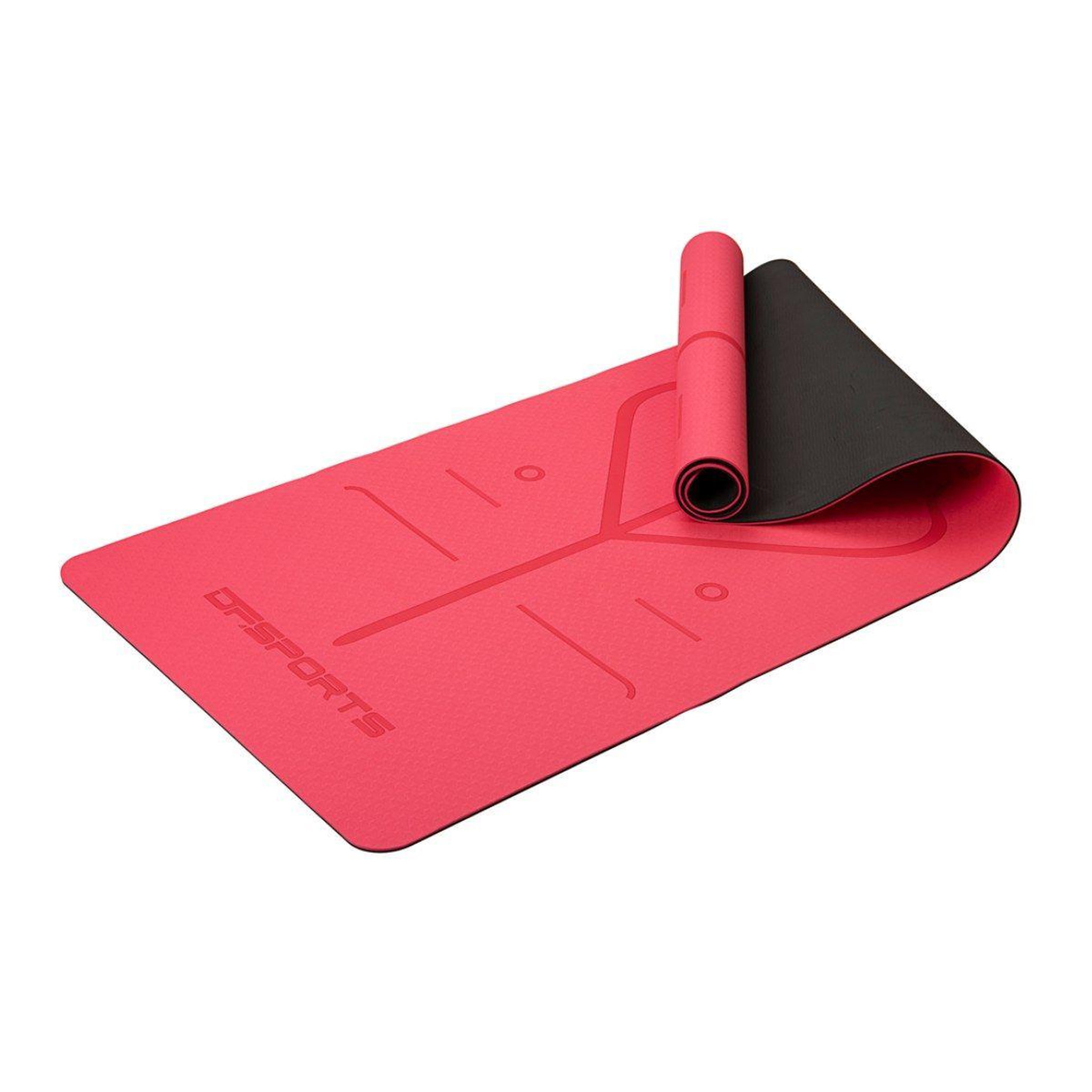 DE FAUGERES Tapis de Yoga Antidérapant  Zenitude  61x183cm Rouge