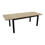 Proloisirs Table rectangulaire extensible - BALITO - Acacia FSC 100% - Allonge papillon - 160/220 x 90 cm - Aluminium graphite