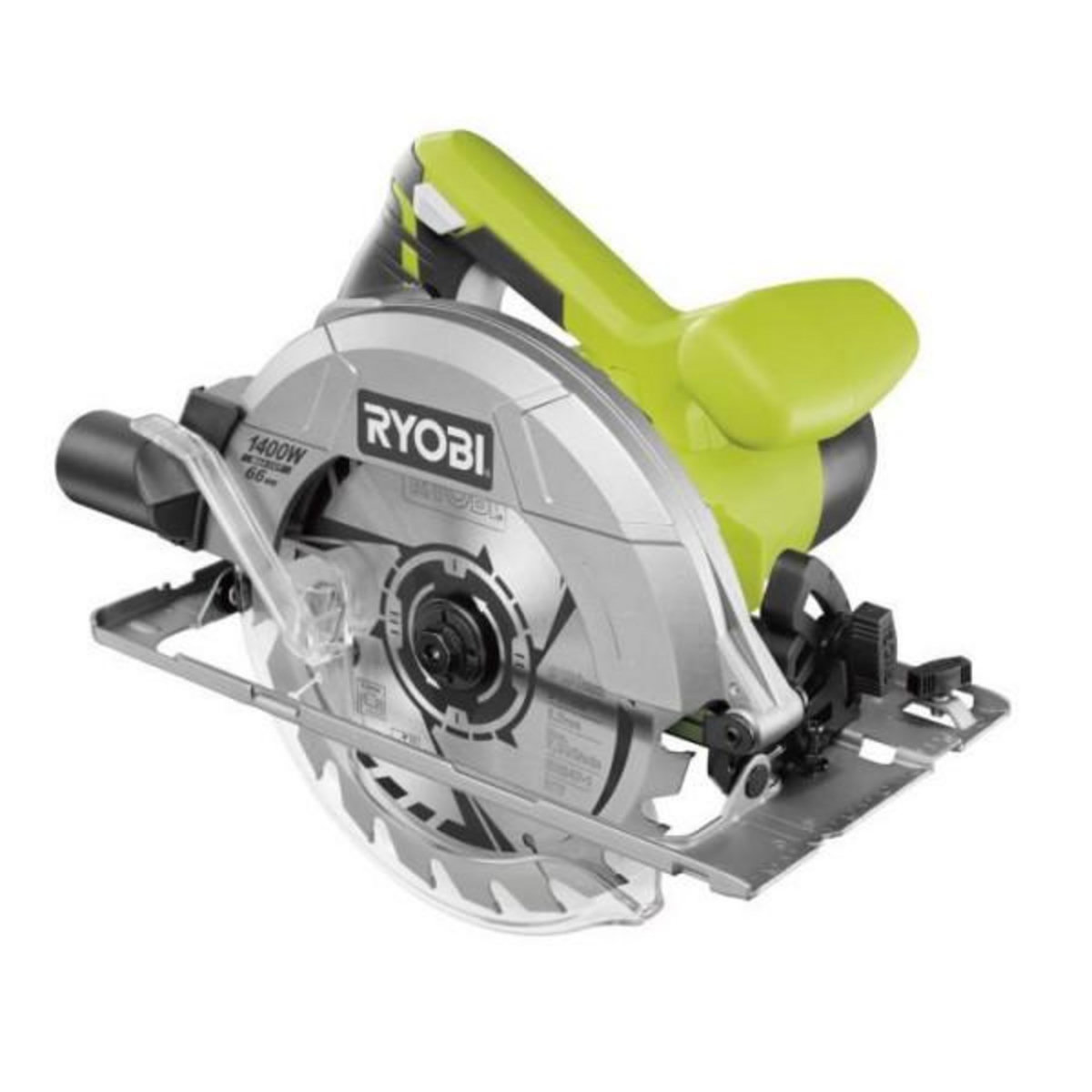 Ryobi RYOBI - Scie circulaire 1 400 W - 1 lame diam. 190 mm 20 dents, 1 guide parallele, 1 buse d'aspiration et clé de service - RCS1