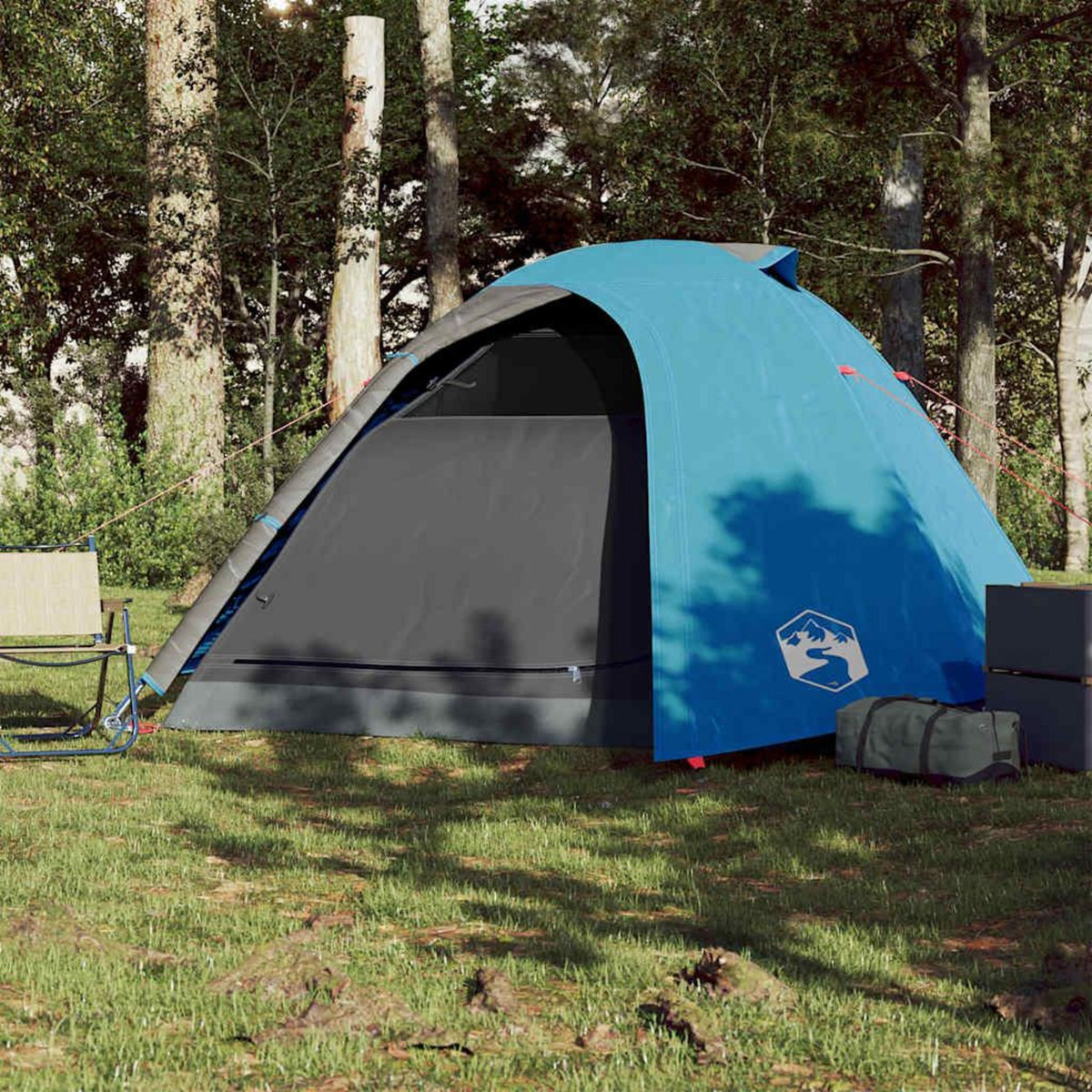 VIDAXL Tente de camping a dome 4 personnes bleu impermeable