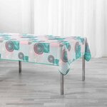 Paris Prix Nappe Antitache  Peachy  150x240cm Bleu & Rose