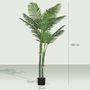 Voir la diapositive 3 : HOMCOM Palmier artificiel grande taille H.180cm palmier areca 14 feuilles grand réalisme PE vert