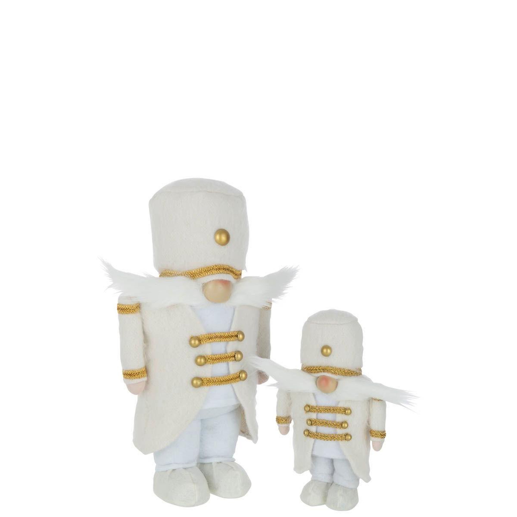 Voir la diapositive 2 : J-LINE Statuette déco  soldat  28cm blanc & or