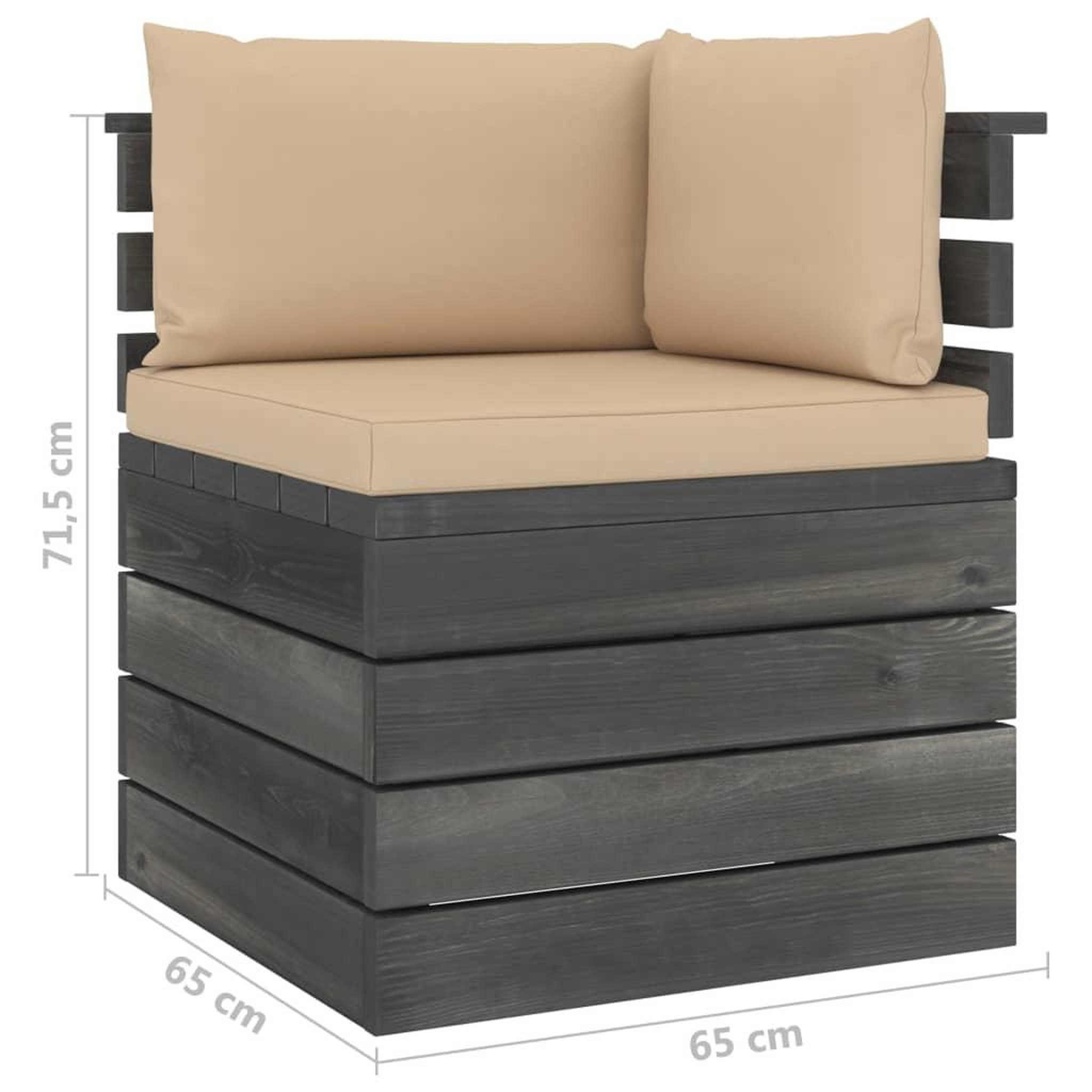 Voir la diapositive 6 : VIDAXL Salon palette de jardin 5 pcs avec coussins Bois de pin massif