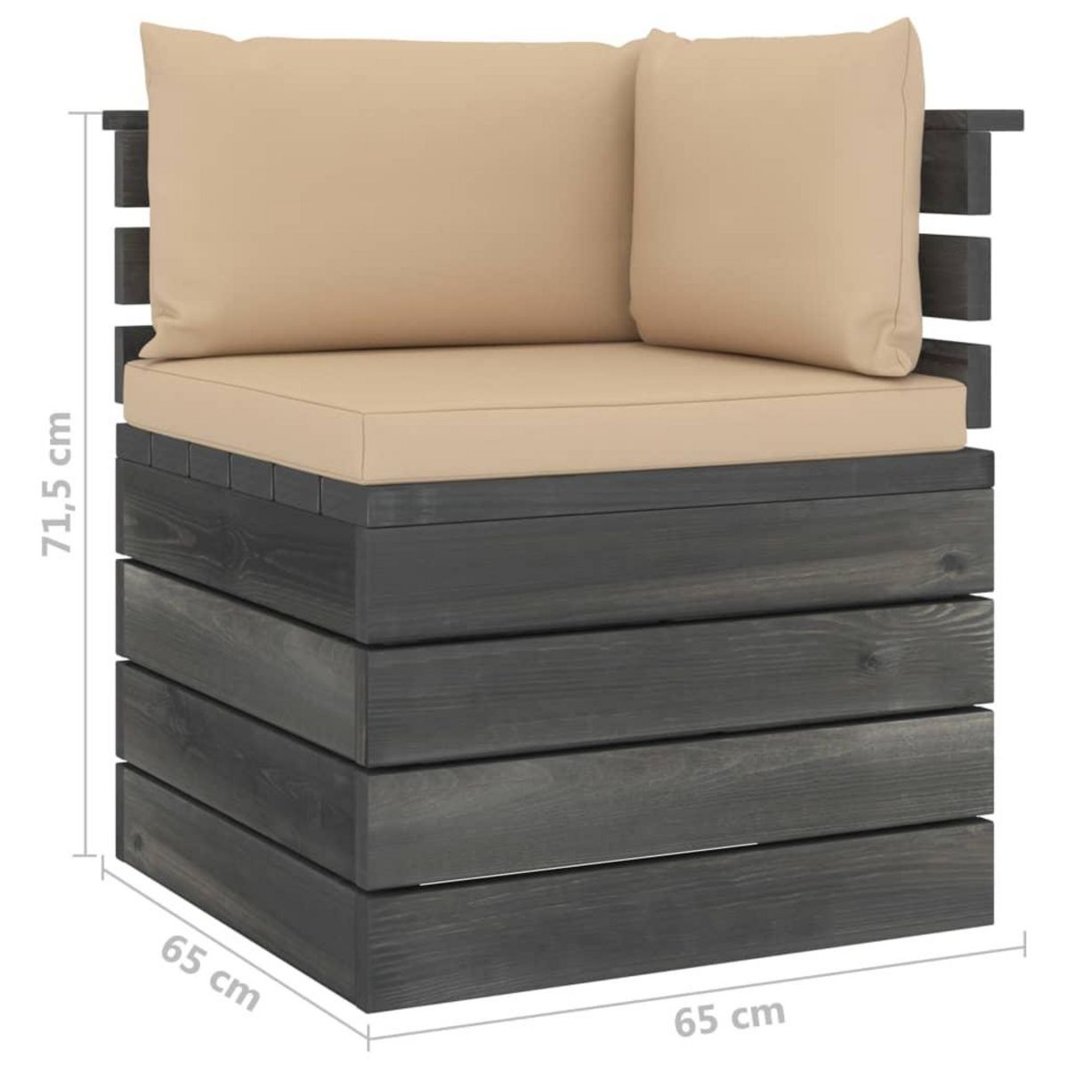 VIDAXL Salon palette de jardin 5 pcs avec coussins Bois de pin massif