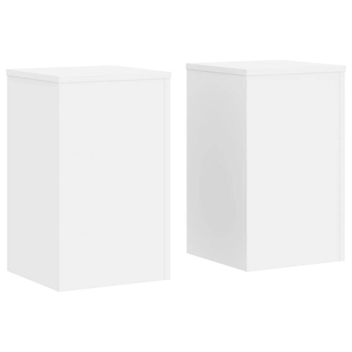 VIDAXL Supports pour plantes 2 pcs blanc 30x30x50 cm bois d'ingenierie