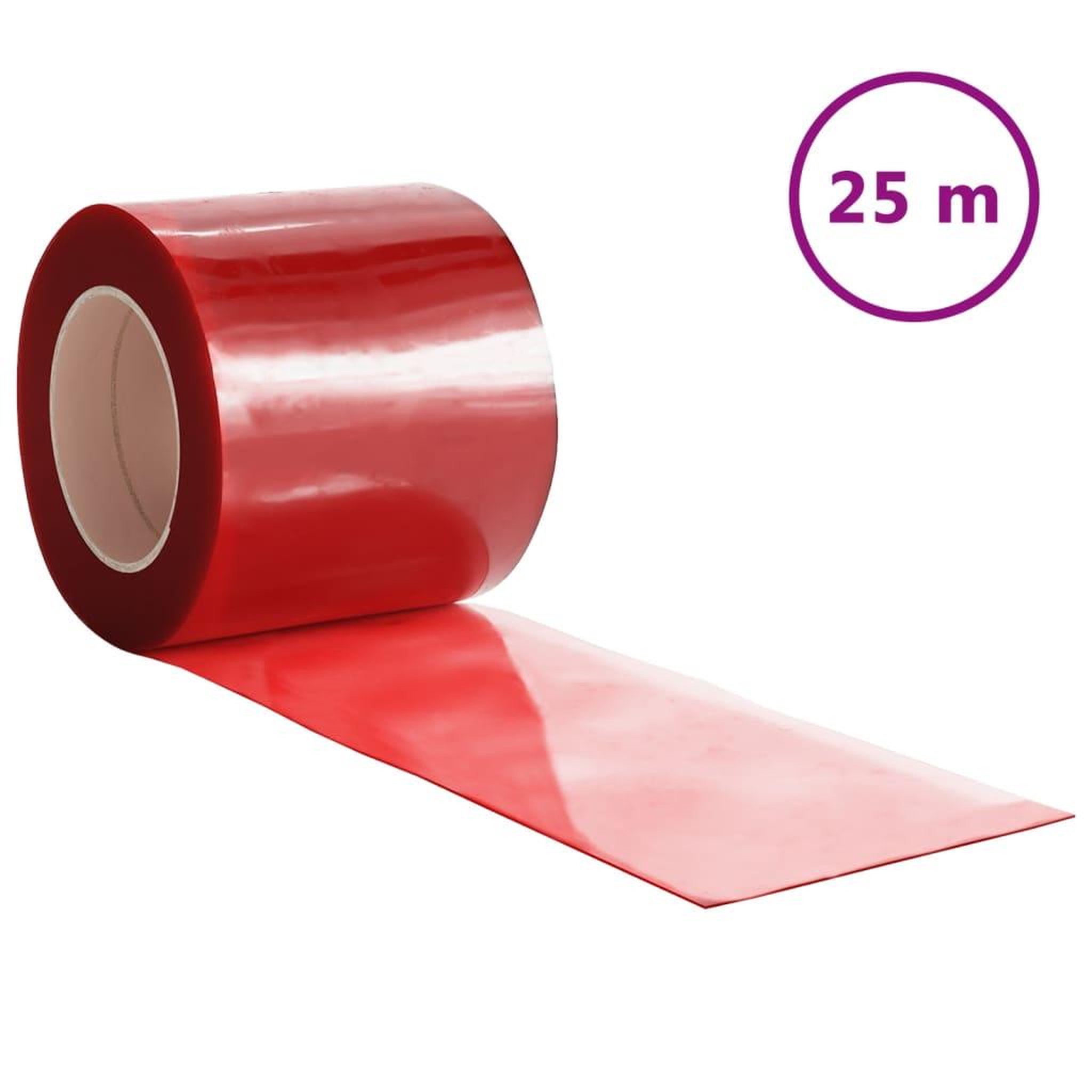 Voir la diapositive 2 : VIDAXL Rideau de porte rouge 200 mmx1,6 mm 25 m PVC