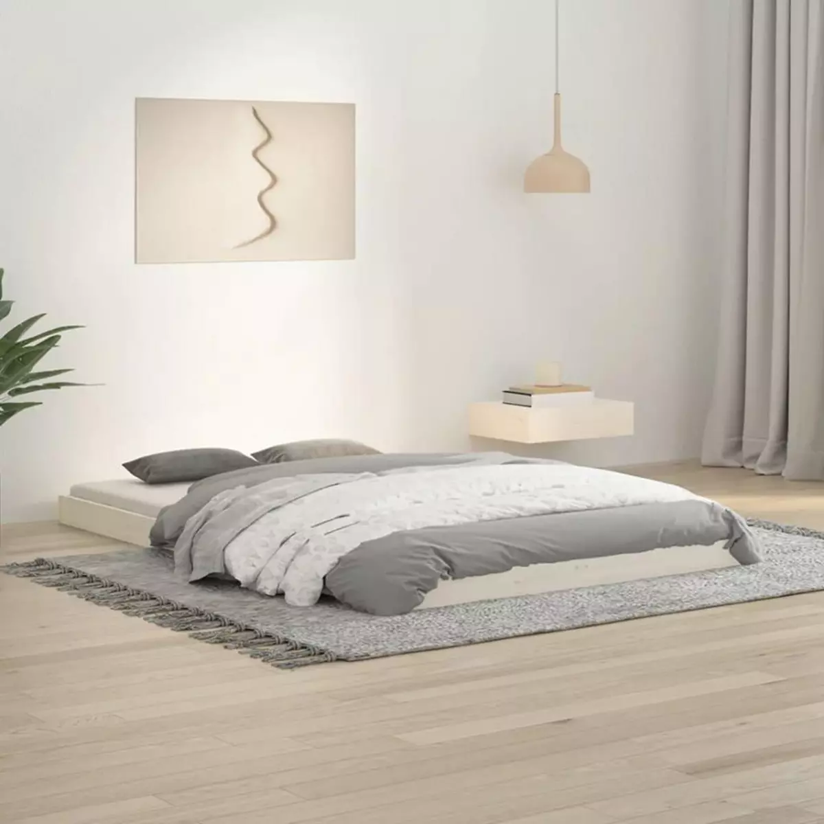 VIDAXL Cadre de lit blanc 120x190 cm petit double bois massif de pin