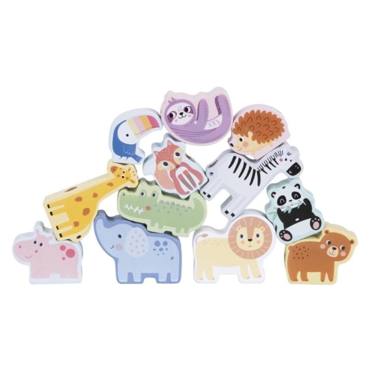 ELINELI Animaux en bois à lacer - jungle