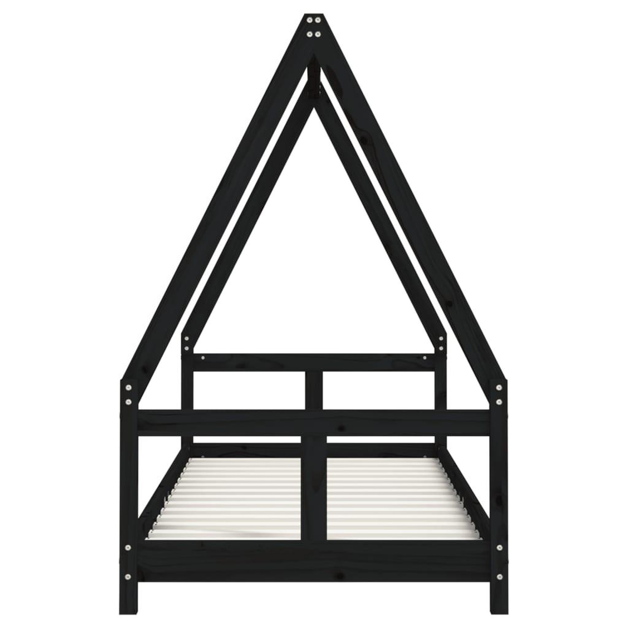 Voir la diapositive 4 : VIDAXL Cadre de lit pour enfants noir 80x200 cm bois de pin massif