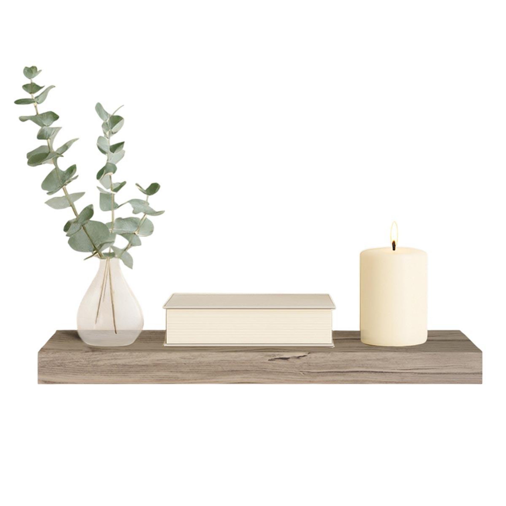 Voir la diapositive 1 : HOMEA Étagère murale design  flottante  75cm chêne