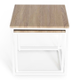 Voir la diapositive 4 : ID MARKET Lot de 2 tables basses gigognes DETROIT 40/45 design industriel bois et métal blanc
