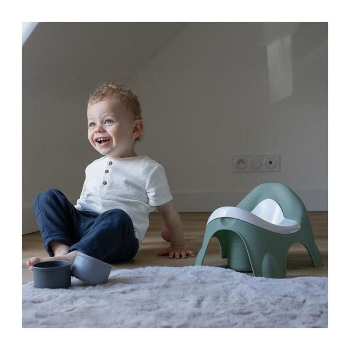 THERMOBABY Pot - THERMOBABY - IDEO - Vert Sauge - Avec écuelle amovible, ergonomique et robuste