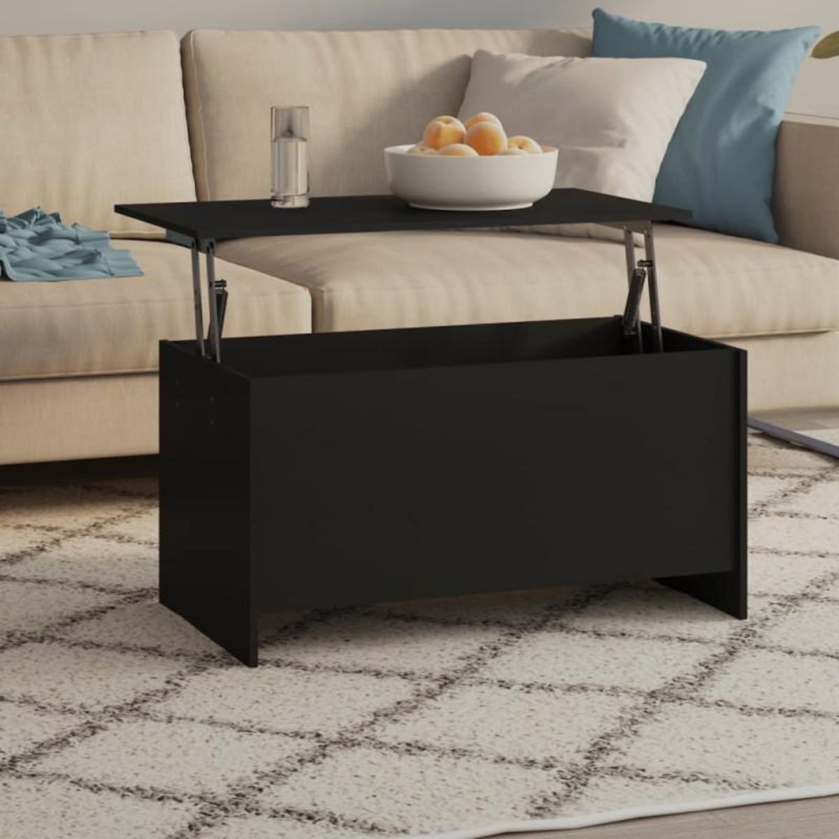 VIDAXL Table basse noir 102x55,5x52,5 cm bois d ingénierie