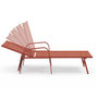 Voir la diapositive 3 : ID MARKET Lot de 2 transats de jardin inclinables FIDJI en acier et toile terracotta