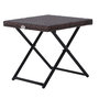 Voir la diapositive 4 : OUTSUNNY Table basse pliable de jardin style cosy chic dim. 40L x 40l x 40H cm métal époxy résine tressée imitation rotin marron