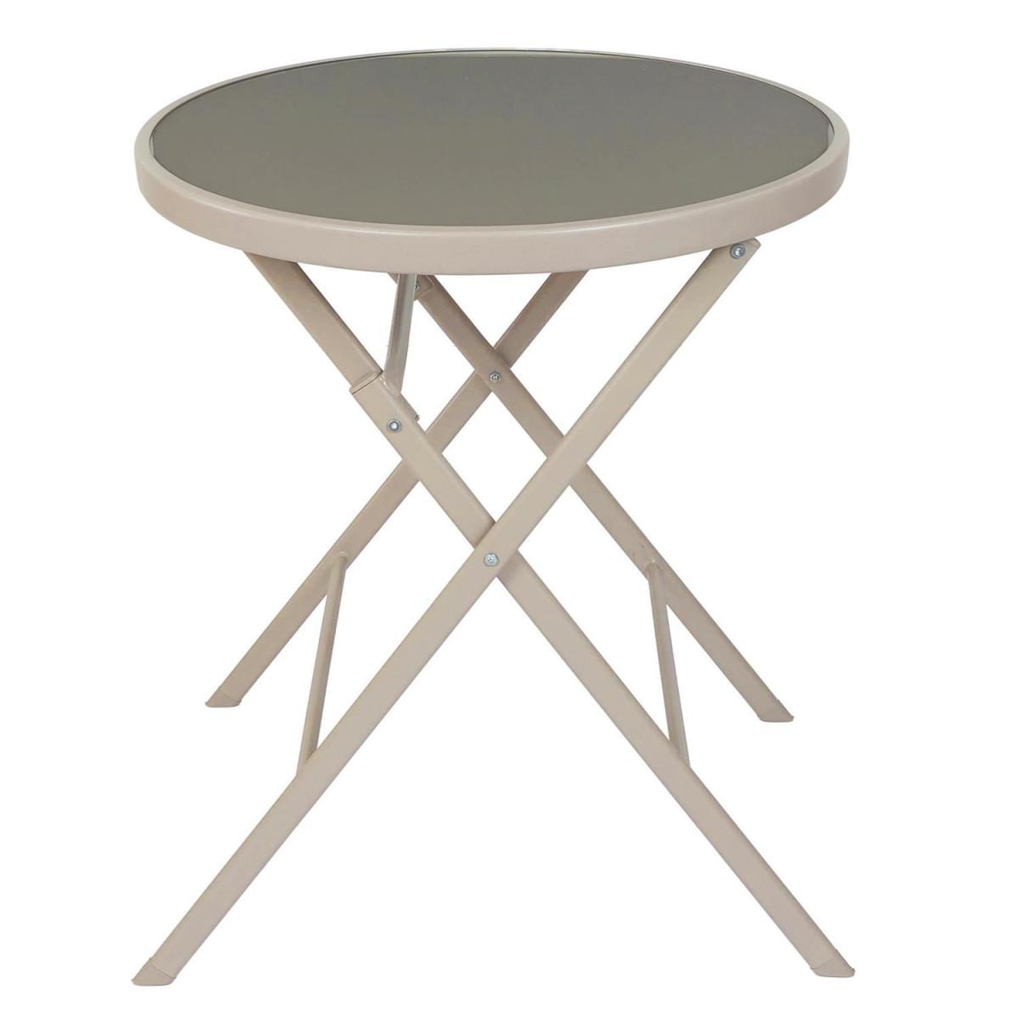The Home Deco Factory Table de jardin pliable  elba  71cm beige