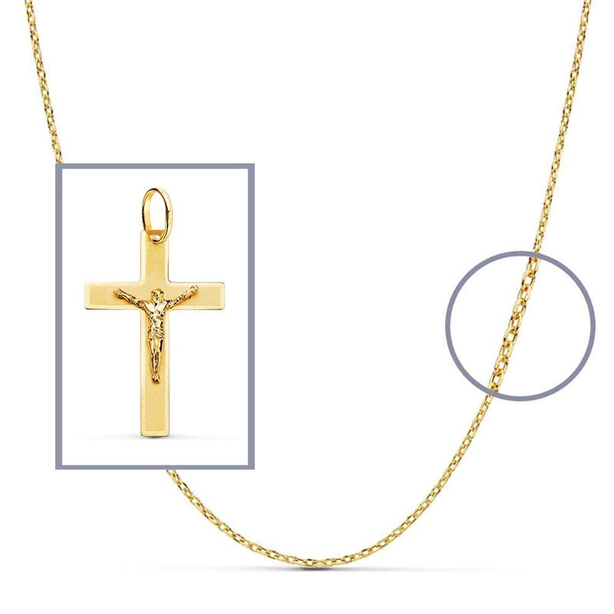 Voir la diapositive 3 : L'ATELIER D'AZUR Pendentif  - Médaille Christ sur la Croix Or 18 Carats 750 Jaune - Chaines Offertes