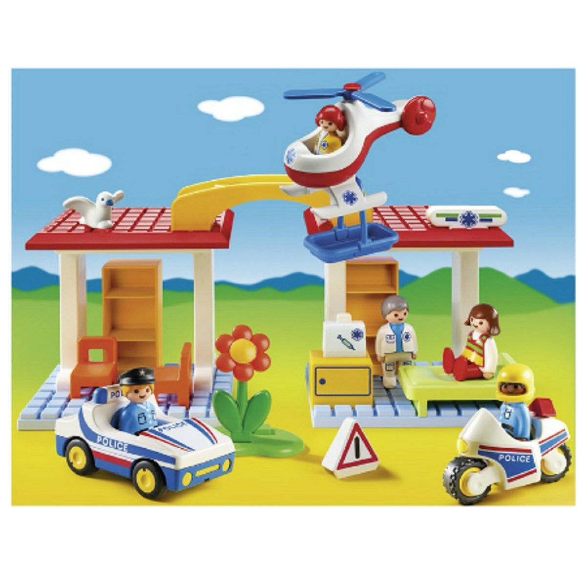 PLAYMOBIL 5046 - 1.2.3 - Coffret Hôpital avec secouristes et policiers